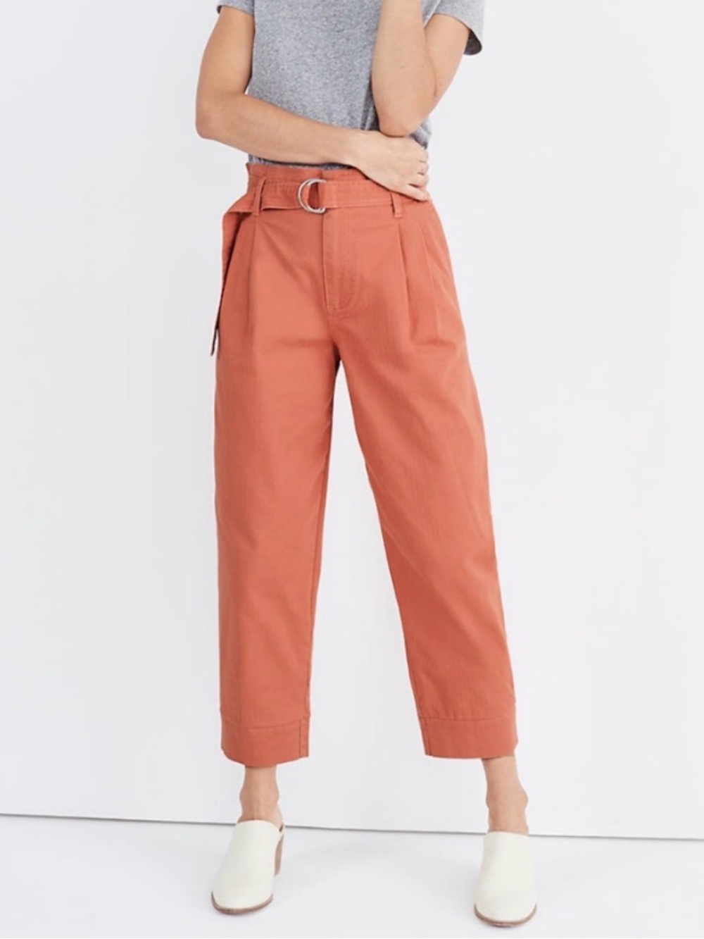 Madewell Coral-Peach Casual Trousers, summer pants